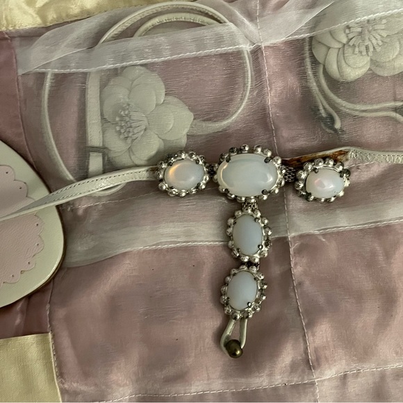 NWT Jane Rafter Slinks cream & dusty pink leather sandals, size 6,5 or 37 spring - Picture 11 of 11